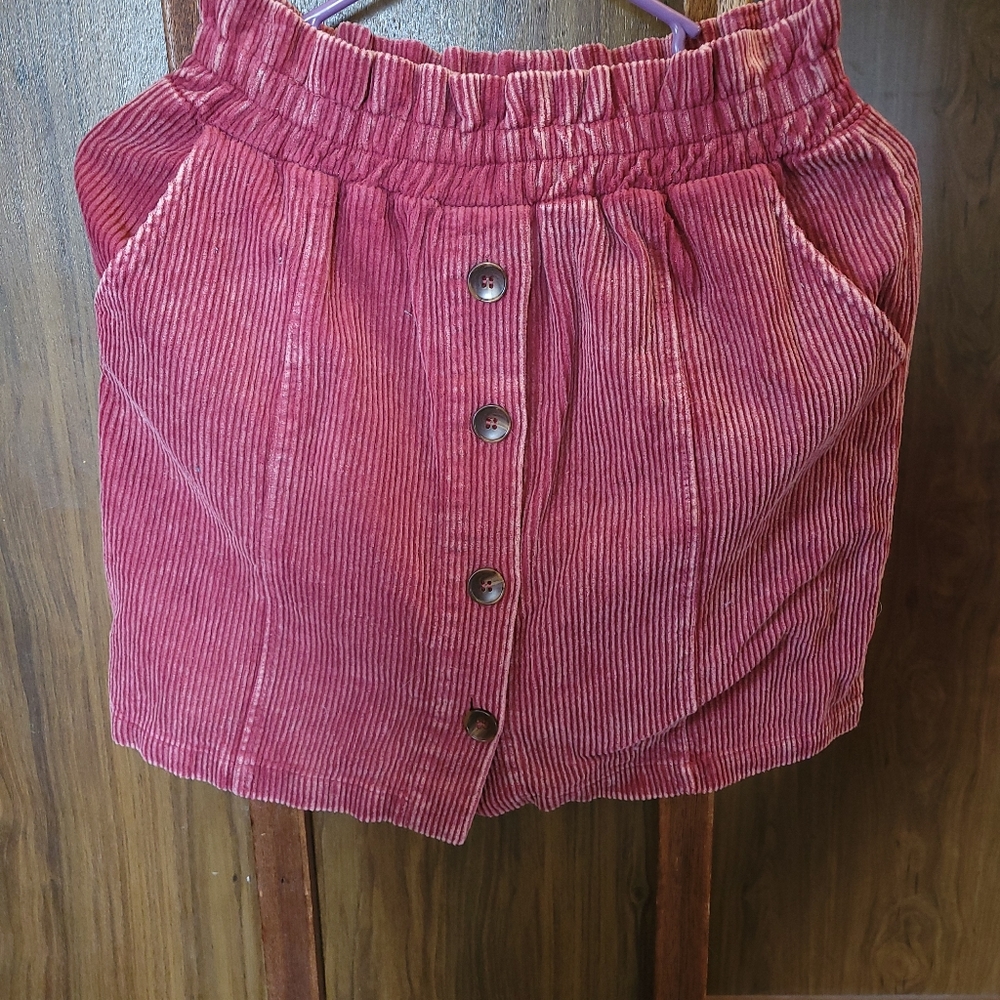 Maroon Corduroy Skirt